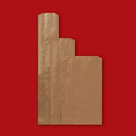 FISCHER PAPER BB-15 Fischer Bread Bag Natural Kraft 8.5 in. x 4.5 in. x 14 in., 1000PK BB15